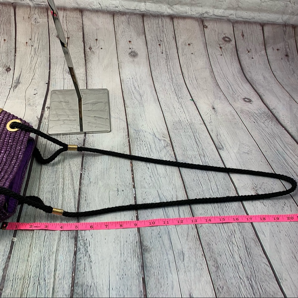 Vintage Chic Multicolor Straw Handbag Shoulder Bag - Picture 8 of 8